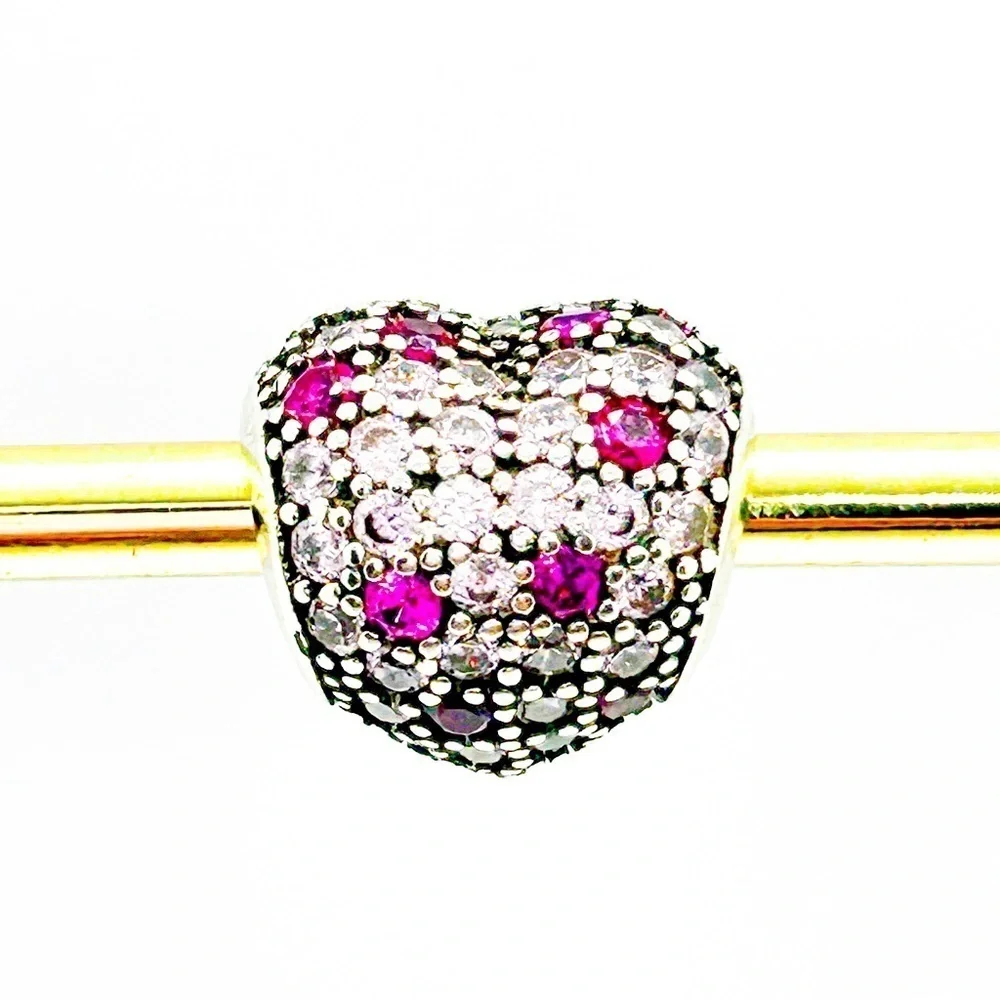 NWOT Pandora compatible pink heart charm - Picture 2 of 11
